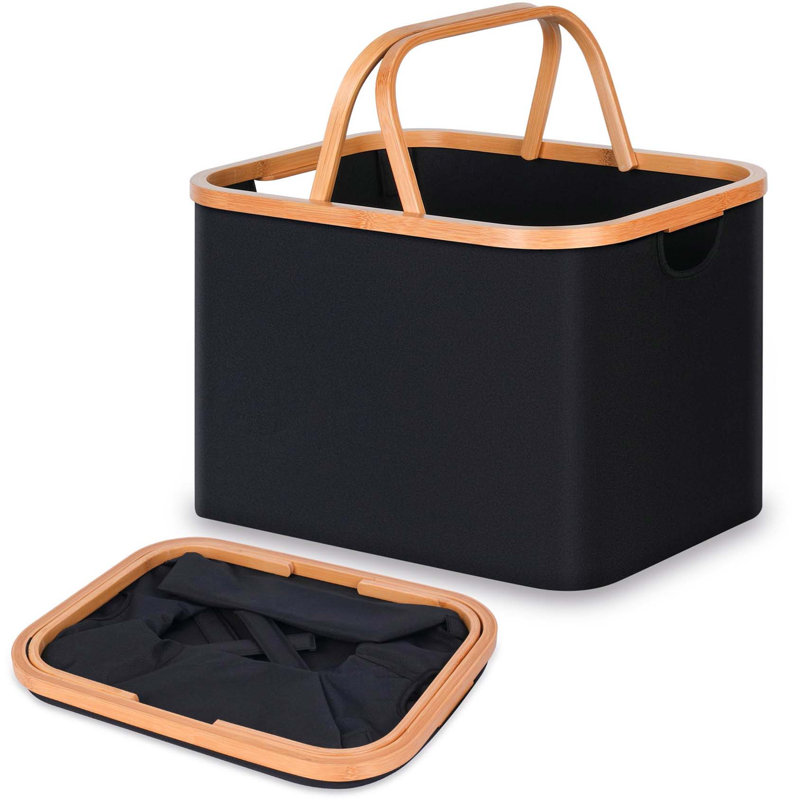 Bhargava Laundry Basket with Handles, Black