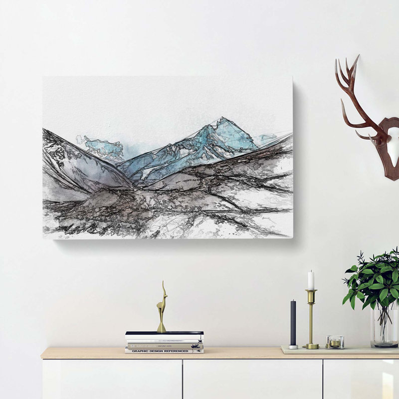 Mount Everest in the Himalayas in Abstract - Wrapped Canvas, 35cm H x 50cm W x 3cm D