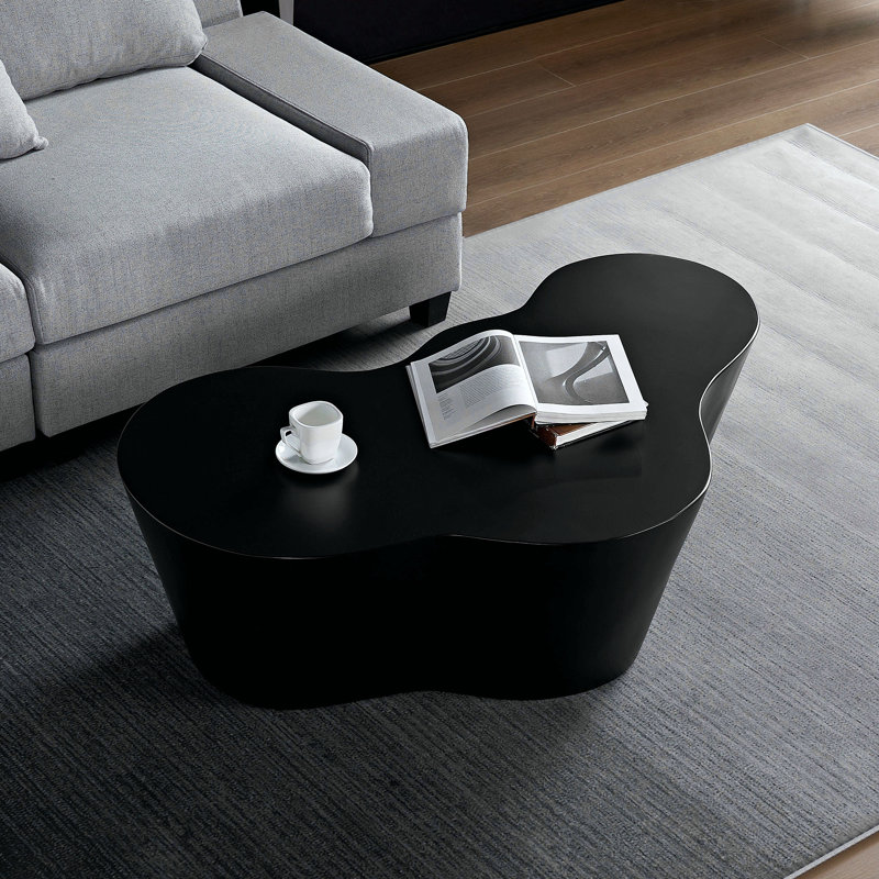 50" Unique Irregular Coffee Table, Black
