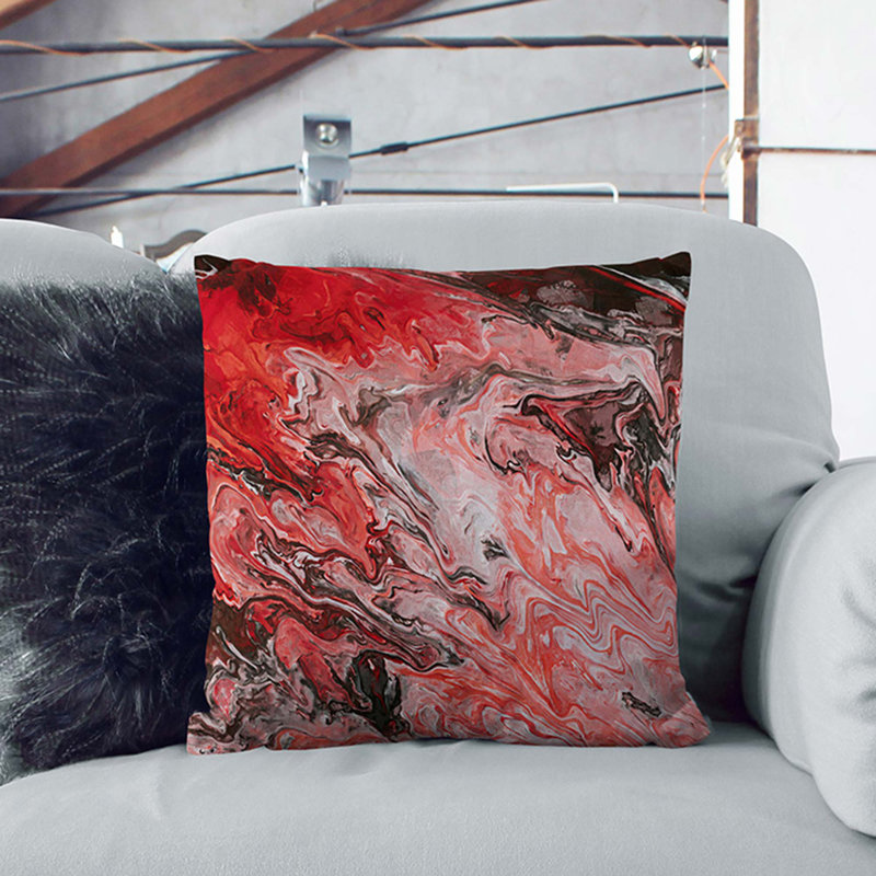 Abstract Square Cushion, 40 x 40 cm, Stone