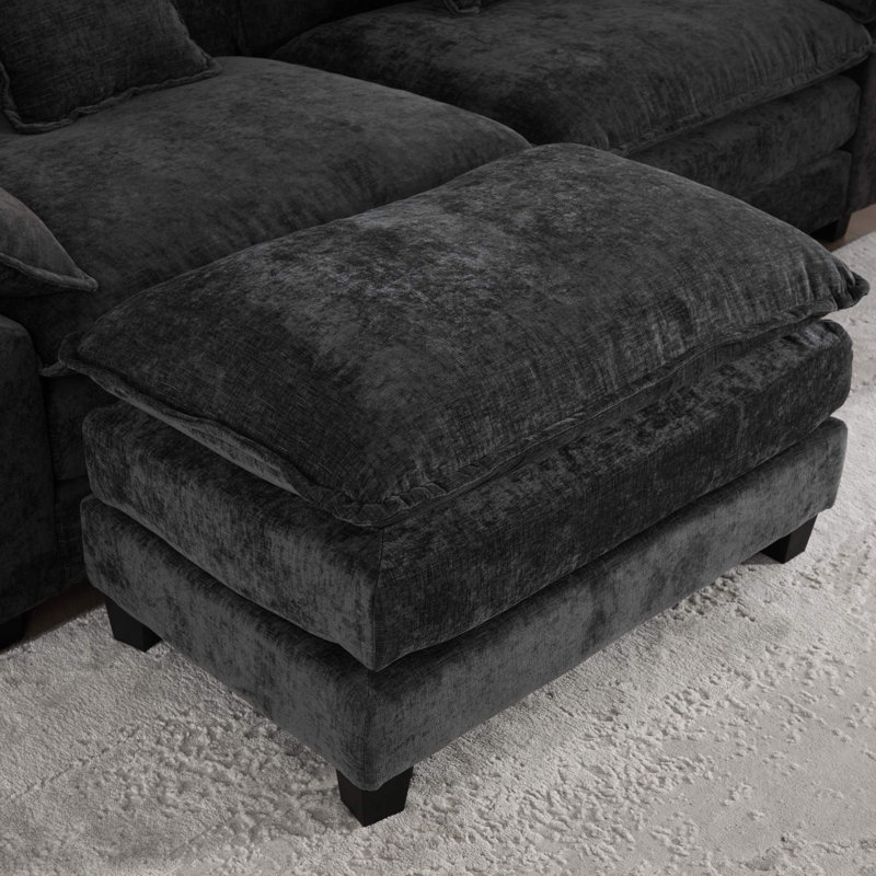 Abigail Chenille Upholstered Accent Chair with Pillows