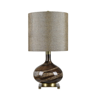 24.5" Metal Table Lamp With Tan Shade