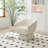 Boucle Swivel Chair, Solid Wood Frame