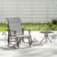Fauteuils à bascule 3 pièces avec table pour le patio, gris