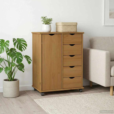 Solid Wood Rectangle Accent Cabinet