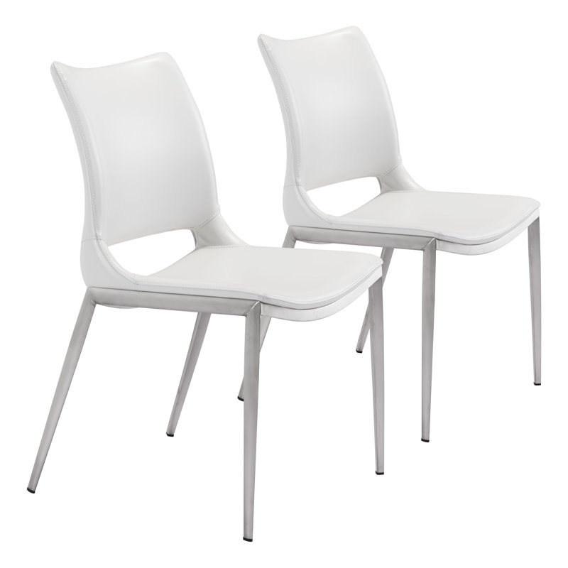 Chaise d'appoint Ace, Blanc, Chrome chrome