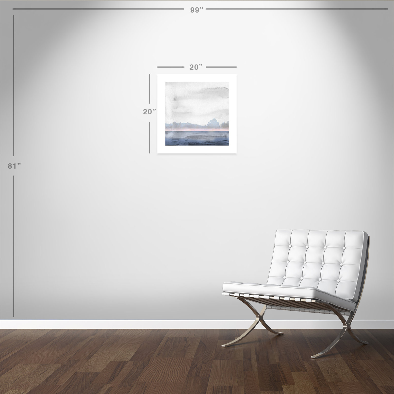 Rose Shores II - Painting, Print Paper, 20" H x 20" W x 0.1" D