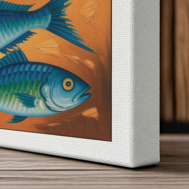 Five Fish Study Botanical - Wrapped Canvas, 30x20 - 76.2 x 50.8 cm, White Border