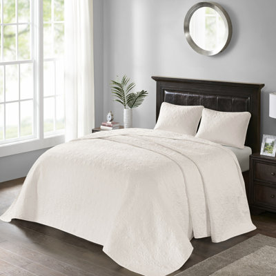 Couvre-lit réversible grand crème - surdimensionné pour matelas profond, rembourrage en coton prélavé, courtepointe, 3 avec 2 taies décoratives, rembourrage lavable à la machine au repos, enchantement matelassé, vient avec des taies décoratives
