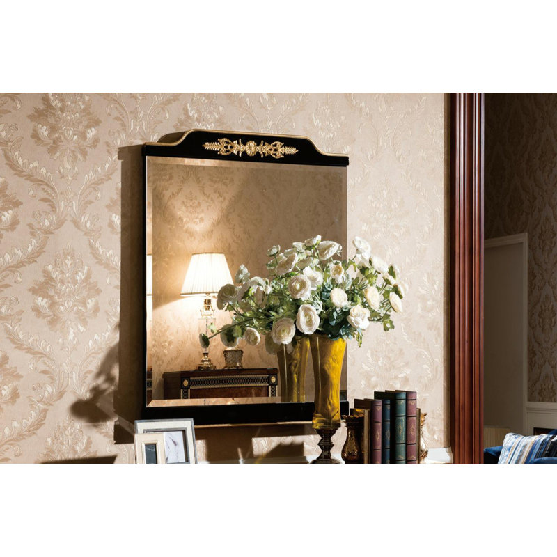 Flat Solid Wood Beveled Dresser Mirror