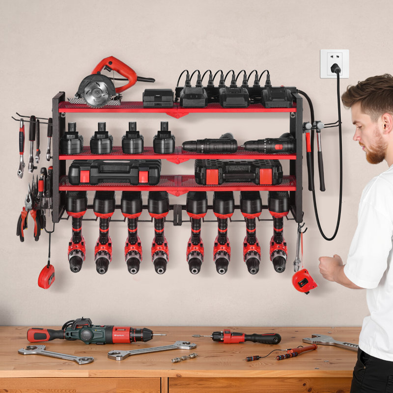 Support de rangement pour outils électriques avec station de charge 4 couches