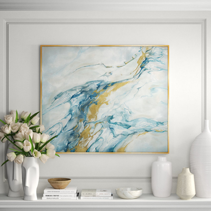 Mystical Gold II Painting by Jacob Lincoln, Glass Coat, 37.5" H x 44.5" W x 1.5" D