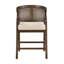  Tabourets de comptoir à dossier ouvert en noyer, ensemble luxueux de 2 tabourets de bar en rotin tissé, chaises hautes modernes de style Mid-Century-134198124