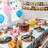 Zootopia Birthday Tableware,128Pcs Zootopia Party Tableware Set