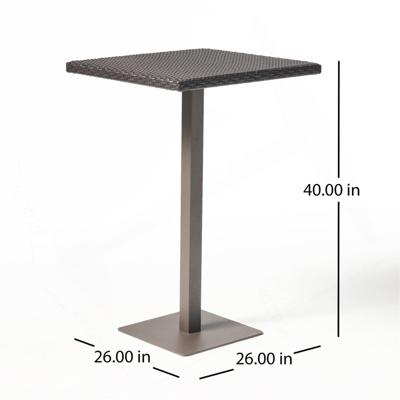 Table de bar carrée en rotin 26 po