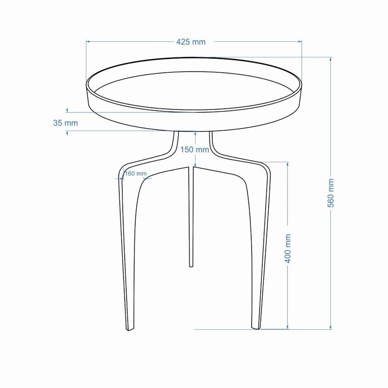 Elements Vinya End Table, Vintage Brass