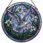 Panneau de vitrail 12 "H Dove Lilies-1469089905