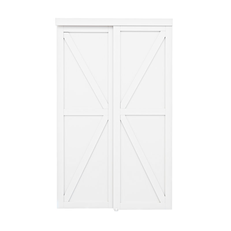 Porte coulissante à panneau en K de 48 po x 80 po avec quincaillerie (sans demande d'assemblage), 48 po x 80 po