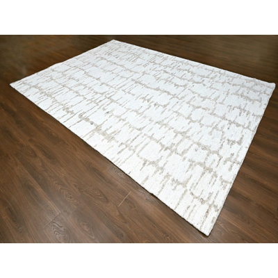 Tapis oriental rectangulaire en laine noué à la main 9 pi 10 po x 13 pi 10 po - MOA10210292
