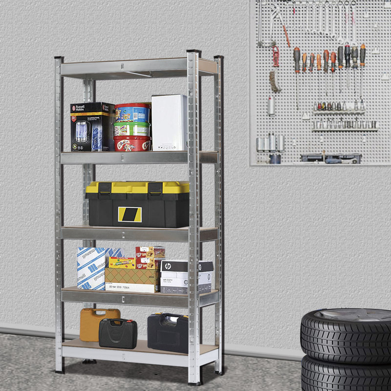 Iylan Steel Storage Rack, 11.81" H x 59.05" W x 27.55" D, Silver
