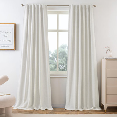 Rideaux occultants 100% naturels Goffredo pour chambre à coucher Double couche Drape Farmhouse