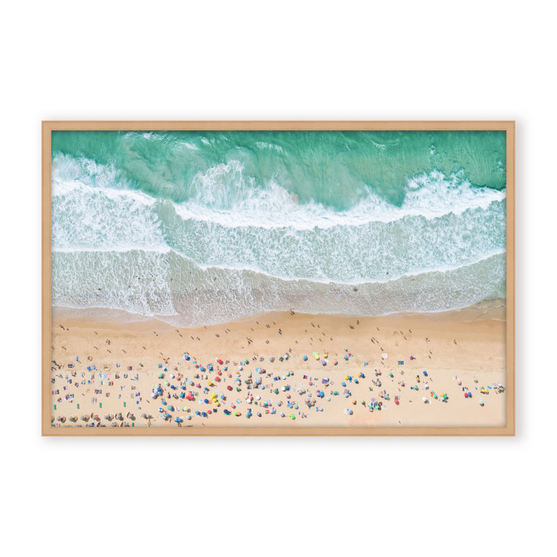 Coastal Retreat Summer Beach by  - Picture Frame Photograph on Paper, 24" H x 36" W x 1.125" D, Beige, Framed Matted Print