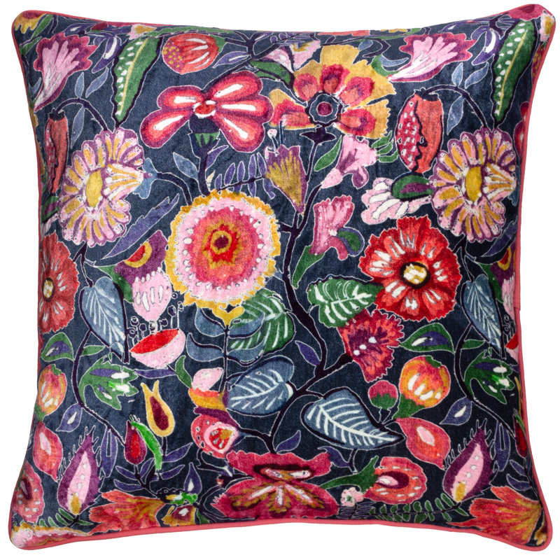 Glorine Floral Pink Square Cushion