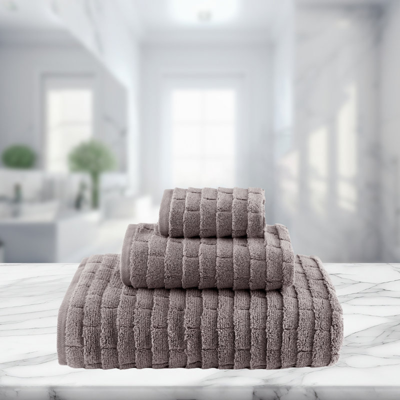 Subway Tile 3 Piece Turkish Cotton Towel Set