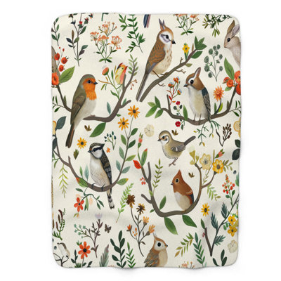 Spring Wildlife - 1 Piece Premium Sherpa Blanket