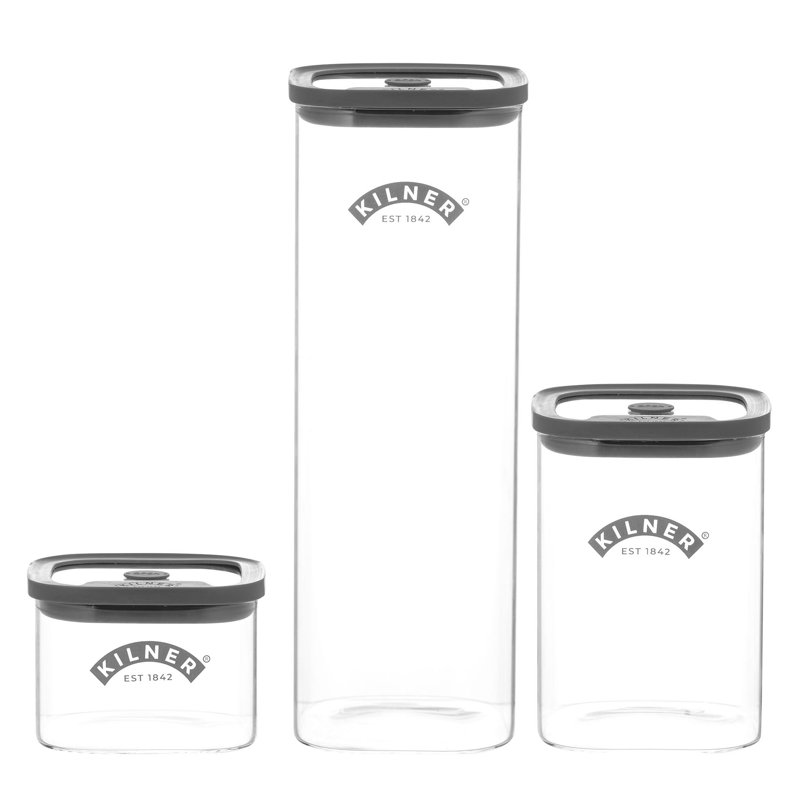 Kilner Fresh Storage Jar Pantry Set 1 x 0.5L, 1 x 1.5L 1 x 2L