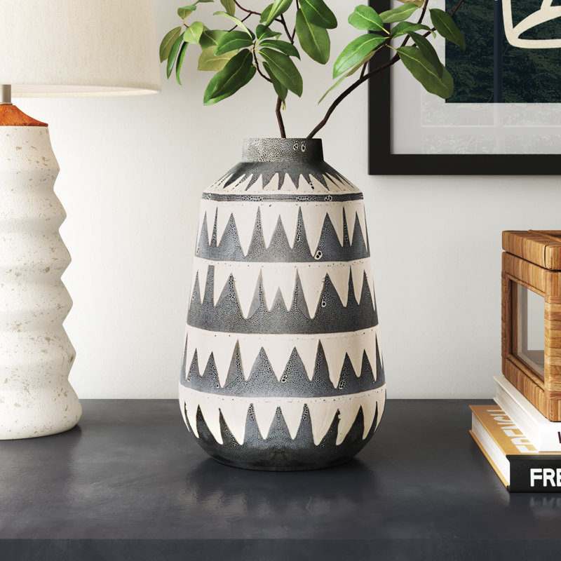 Nella Ceramic / Porcelain Table Vase, 6.7"L x 6.7"W x 10.04"H