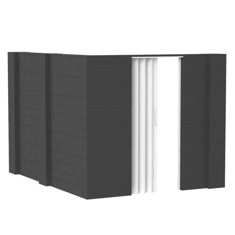 Ensemble mural en forme de L avec porte Everblock, H 84 po x l 120 po x P 96 po, Gris foncé