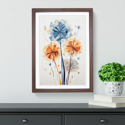 Dandelion Geometric - Single Picture Frame Print on Wood