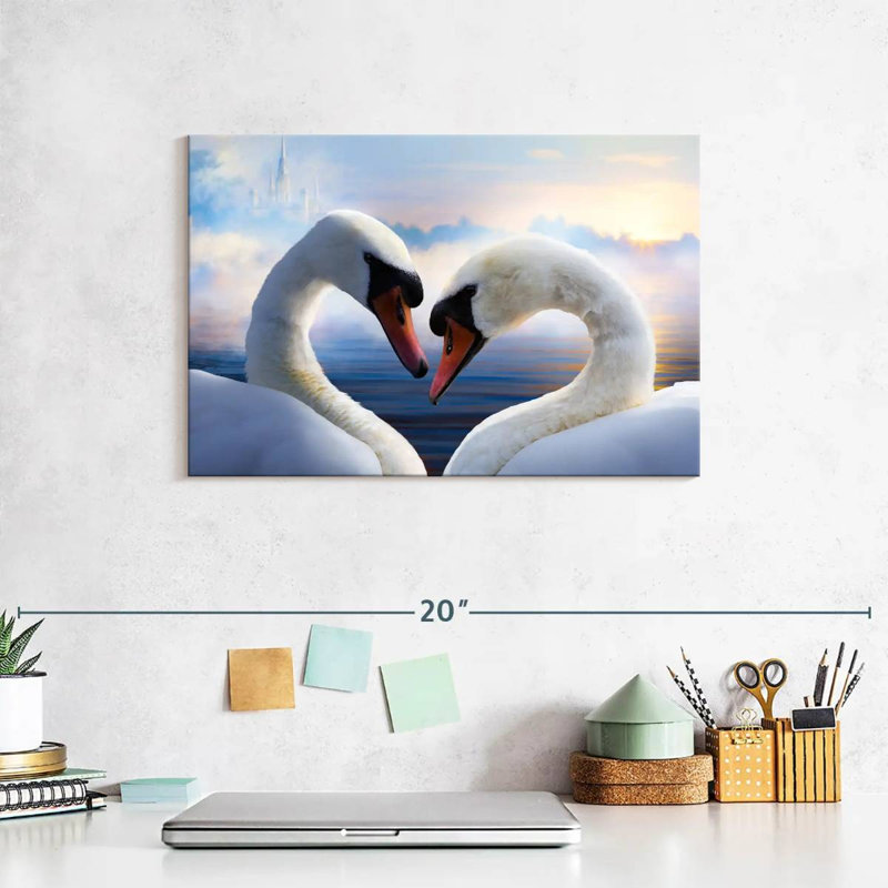 Brampt Swan Romance, 8" H x 12" W