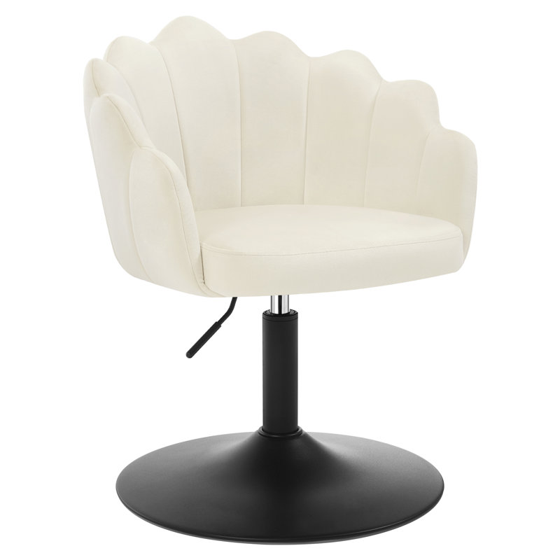 Dressing Table Chair, Vanity Chair with Back, Boucle, Velvet, Cream