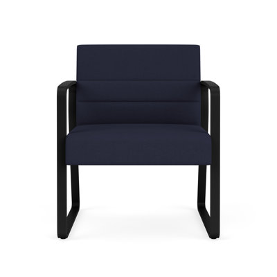 Waterfall Waiting Reception Oversized Guest Chair Sled Base Metal Frame