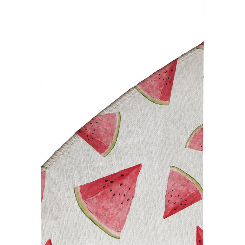 Tapis d'extérieur Summer Melon, Rond 5 pi