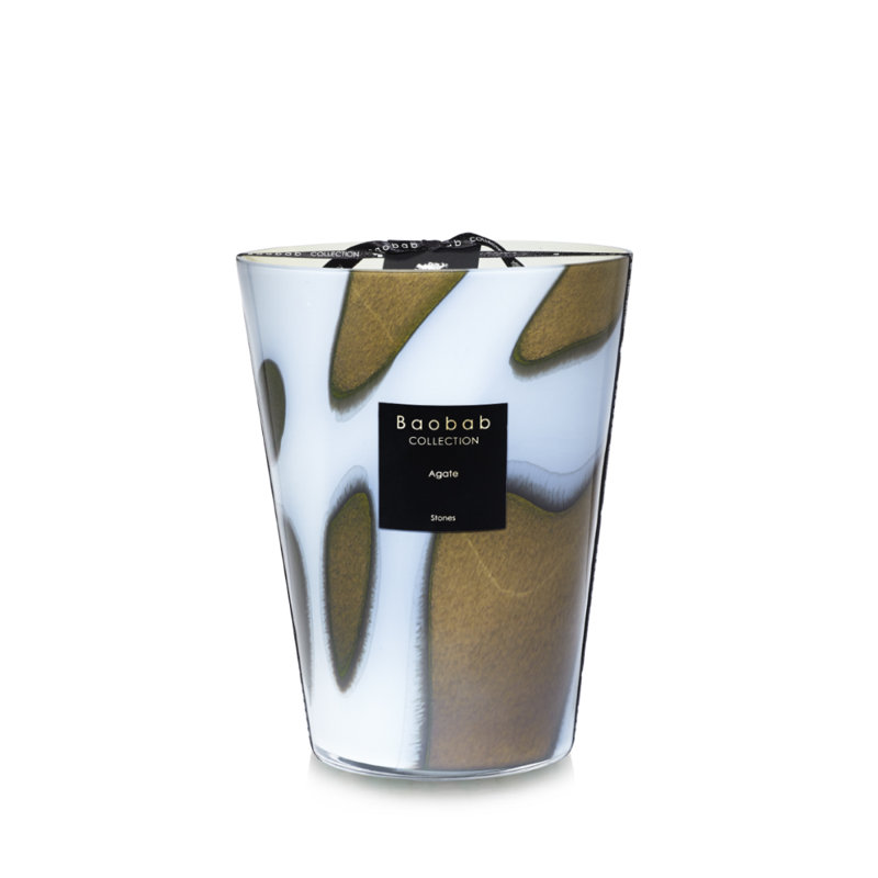 Stones Agate Candle, 9.45" H x 7.41" W x 7.41" D