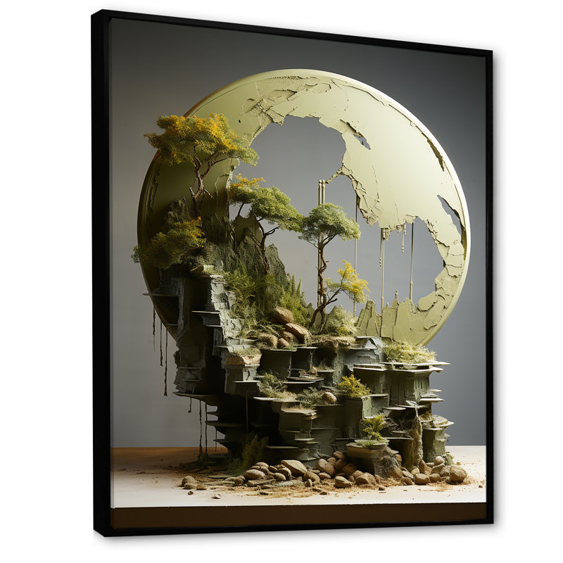 Réflexions mystérieuses de la lune, Cadre flottant noir, H 40 po x l 30 po x P 1,5 po