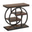 Table de bout étroite industrielle à 4 niveaux de 25,59 po avec tablettes de rangement - table d'appoint en bois brun rustique avec structure en métal noir, table d'appoint ou table de chevet mince pour le salon, la chambre à coucher et les petits esp