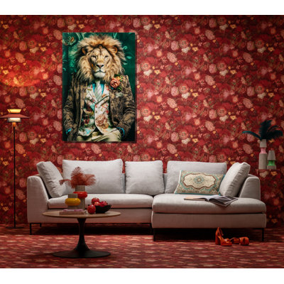 Mister Lion Print on Glass
