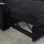 Canapé pliable de 80 pouces avec fonction cachée, tissu en velours côtelé, porte-gobelet et coussin, parfait pour le salon, noir-703740890