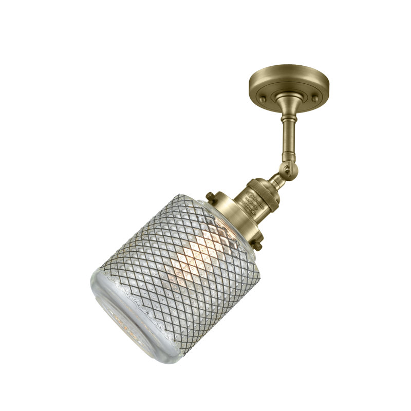 Plafonnier semi-encastré 1 lumière 6 po Iyana, Laiton antique, Ampoule non incluse