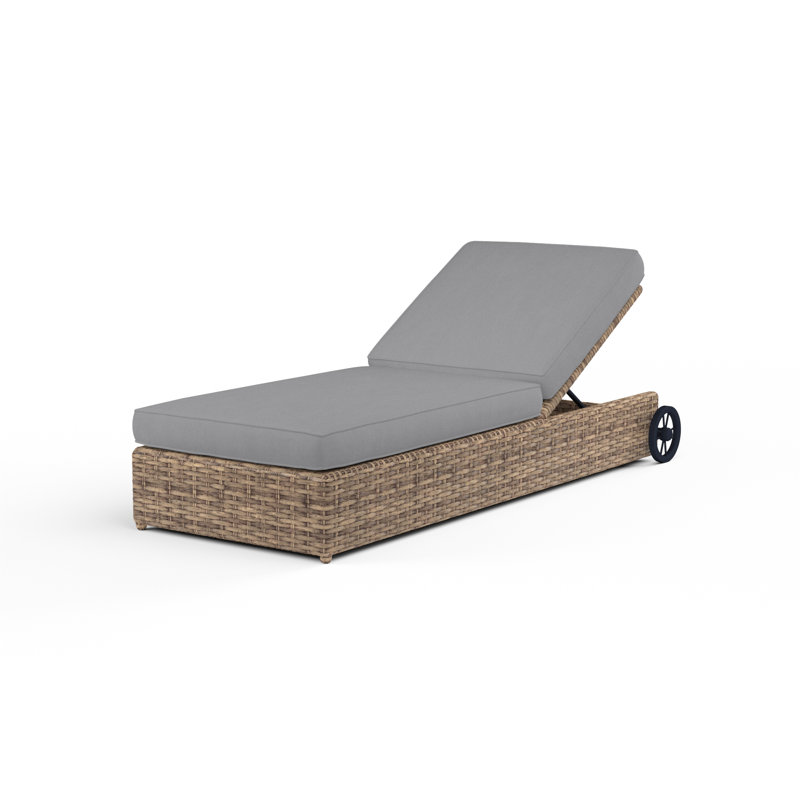 Havana Outdoor Patio Chaise Lounge, Canvas Granite Sunbrella®