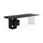 Bureau en bois massif noir + demi-cercle transparent + acier + acrylique avec 2 tiroirs-448856689-448856702