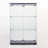 Two-Door Glass Display Cabinet 3 Shelves With Door, Floor Standing Curio Bookshelf For Living Room Bedroom Office