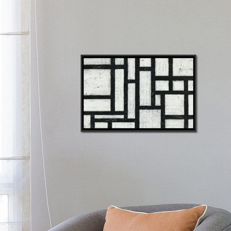 «Labyrinth», reproduction sur toile, H 18 po x l 26 po x P 1,5 po, Toile avec cadre noir, Pas de tapis