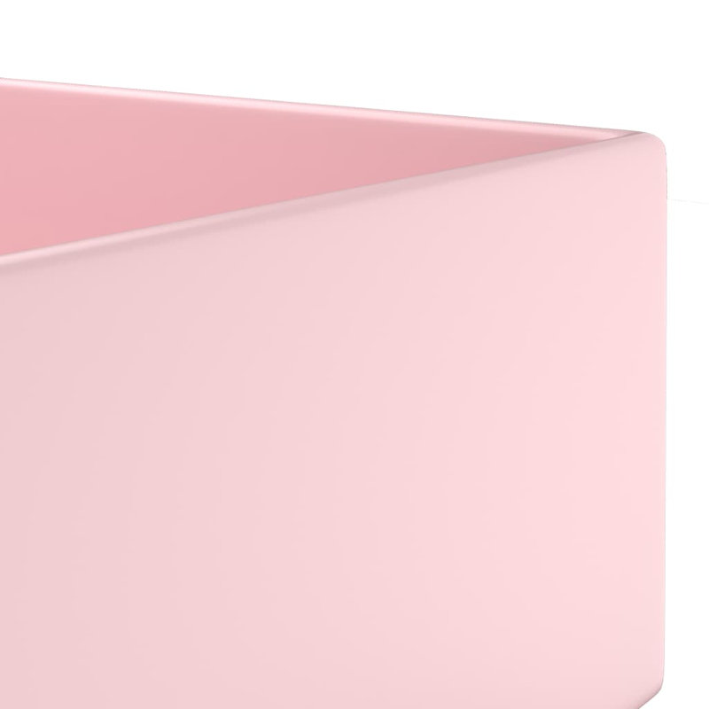 Belfry Bathroom Kettering 480mm L x 250mm W Ceramic Rectangular Sink with Overflow, Pink