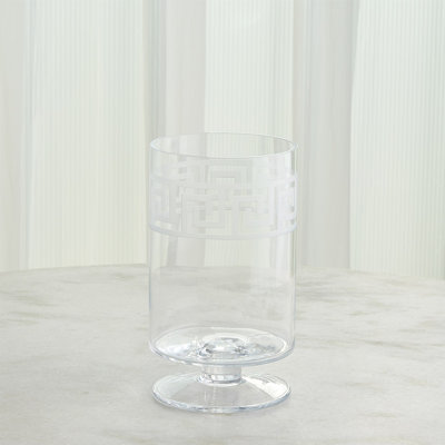 Etched Greek Handmade Glass Table Vase