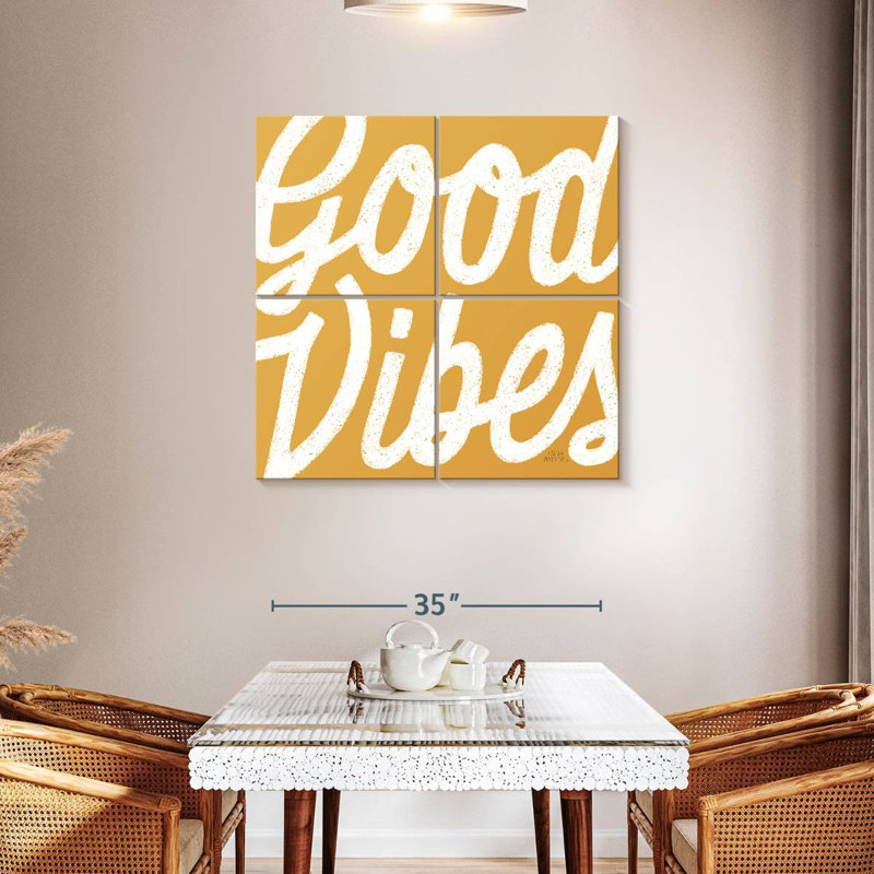 Tergel Good Vibes - jaune, H 38 po x l 38 po